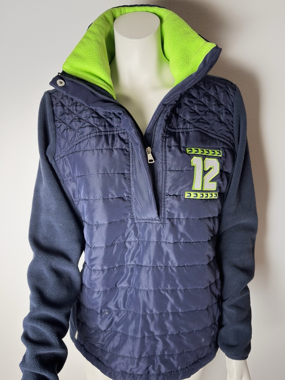 Seattle Seahawks Pullover Jacket Women’s X-Large Quilted Blue Green